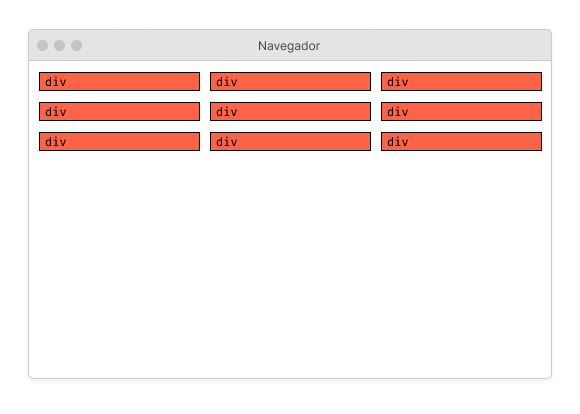 Exemplo de como o grid cria uma tabela, com configurações como vão (gap)